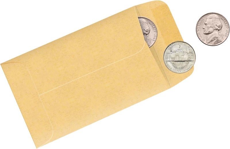 Aqirva #1 Coin Envelopes 500 Pcs - 2.25×3.5 Inches – Thick & Heavy-Duty Gummed Flapped Kraft Envelopes – Perfect for Coins, Money, Seeds, Home, Office, Wedding & Pocket Use - Image 4